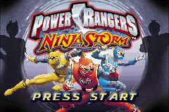 Power Rangers: Ninja Storm title screen for GameBoy Advance